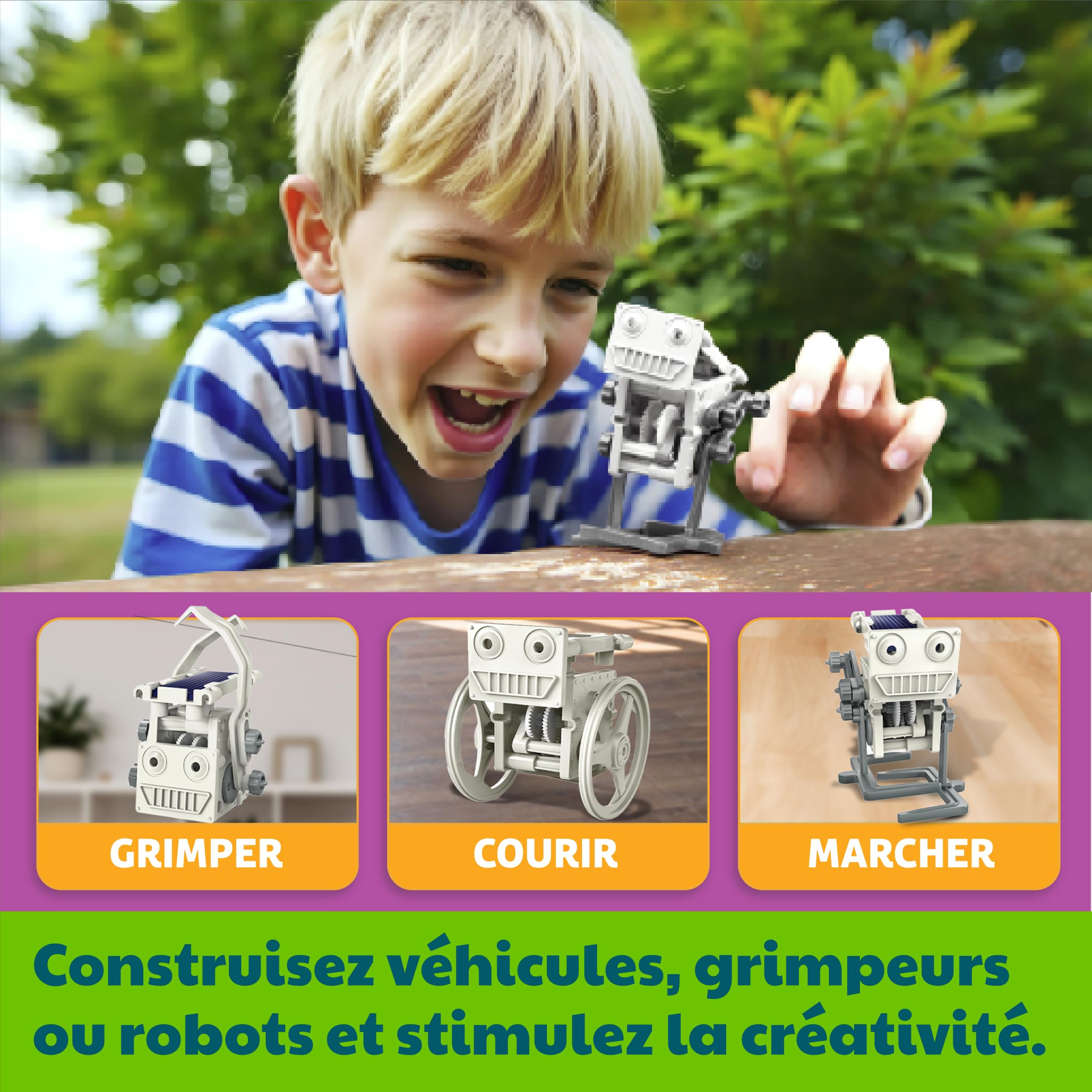 4M Kidz Labs Kit de Fabrication Green Science : Mini Robot Solaire 3 en 1