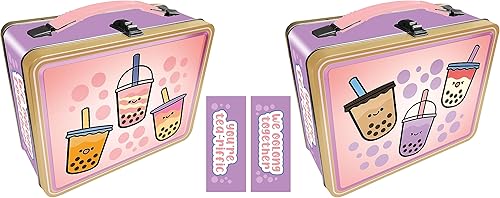 AQUARIUS Boba Fun Caja de almacenamiento de lata, 8.6 x 6.8 x 3.9