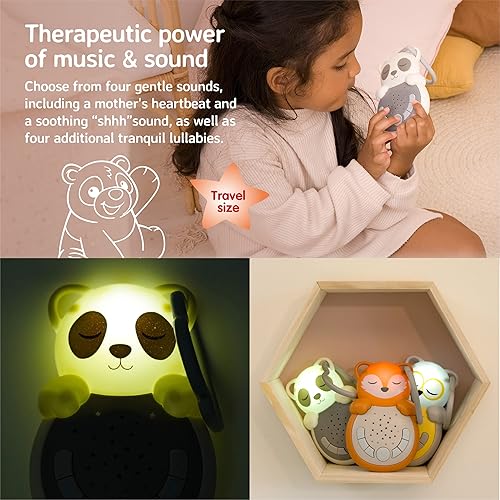 Miniatura 3 de Cloud b Máquina de sonido reconfortante de viaje con luz calmante  4 ruidos blancos y 4 canciones de cuna  Sensor inteligente reactivador  Sweet