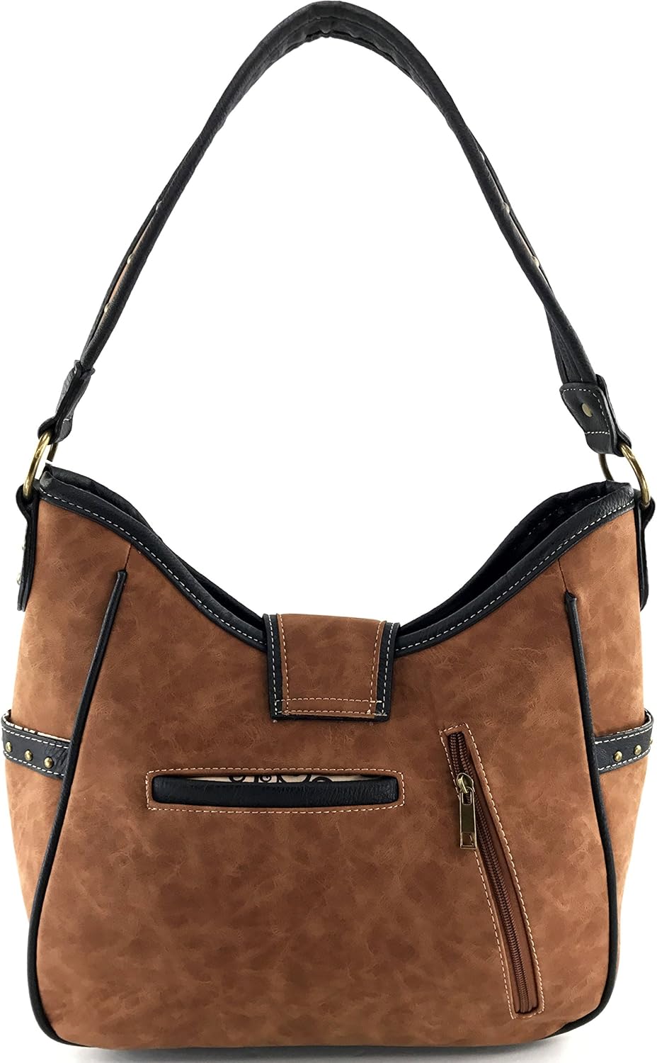 Justin West Patina Girl Western Bronze Floral Buckle Conceal Carry Handbag Purse Tote and Strap Wallet