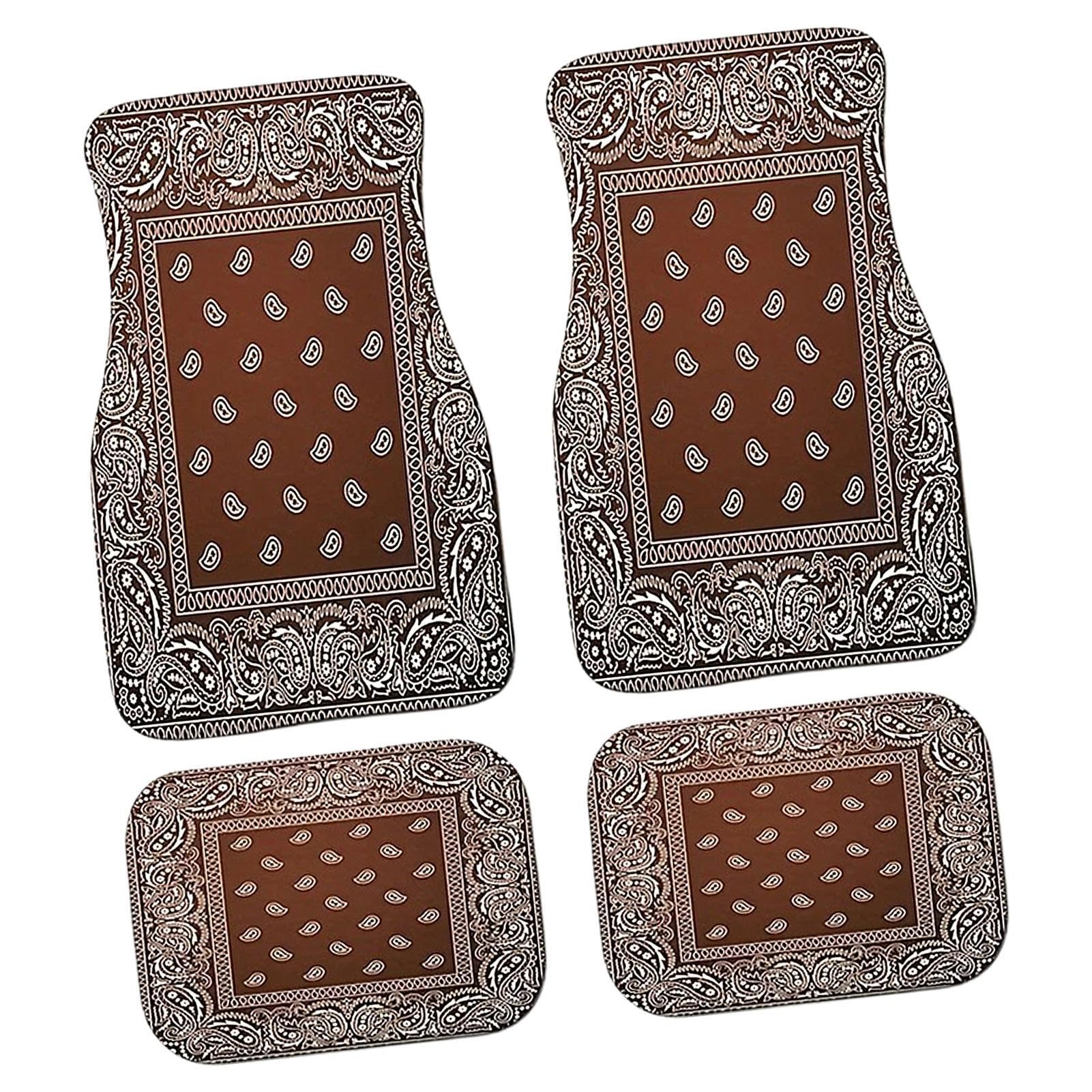 Tapis de voiture bohème, tapis de voiture design rétro, tapis de voiture anti-poussière et antidérapant, accessoires de voiture bohème, tapis de voiture décoratifs, protection contre la neige, la