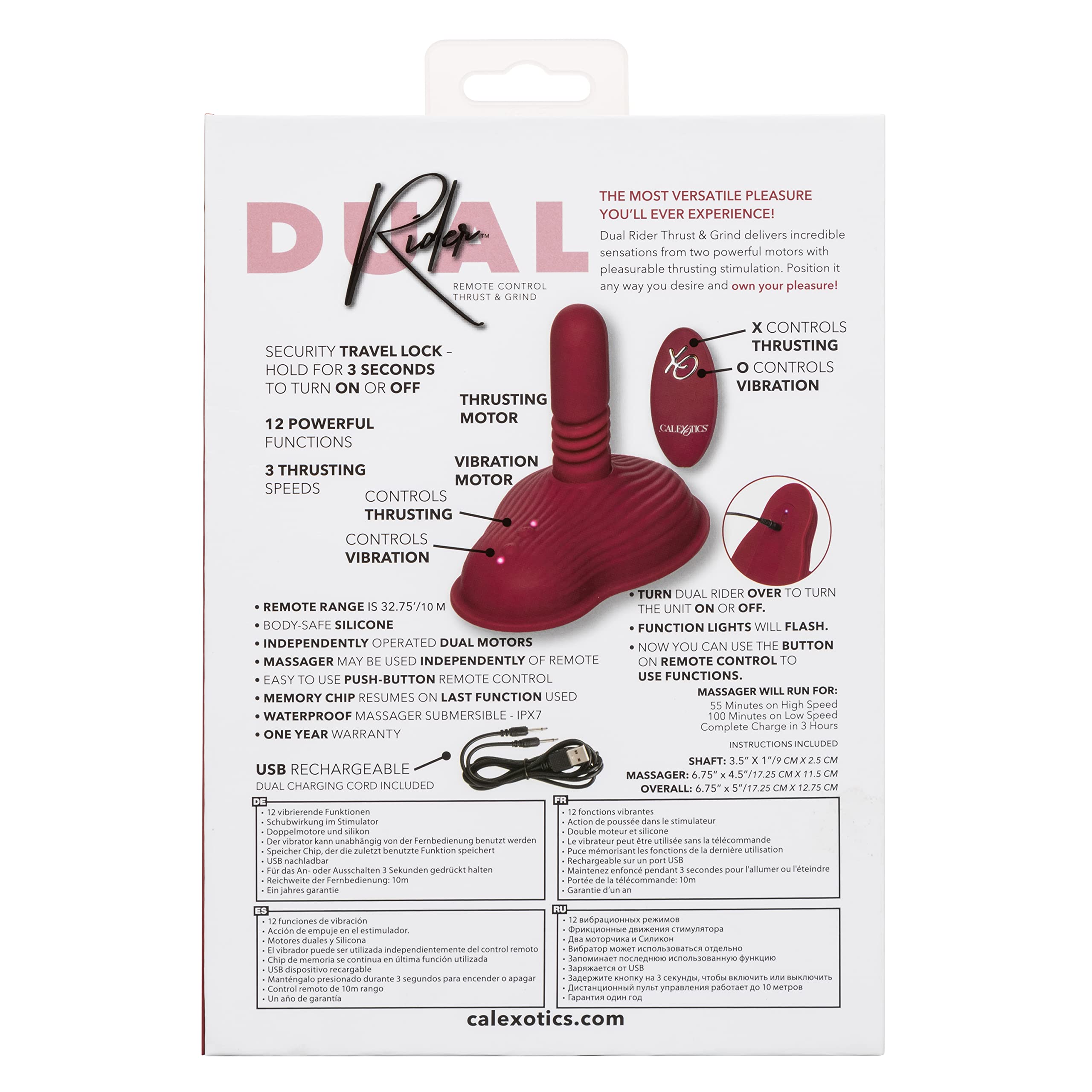 Amazon.com: CalExotics Dual Rider Remote Control Thrust & Grind Vibrator -  SE-4300-50-3 : Health & Household