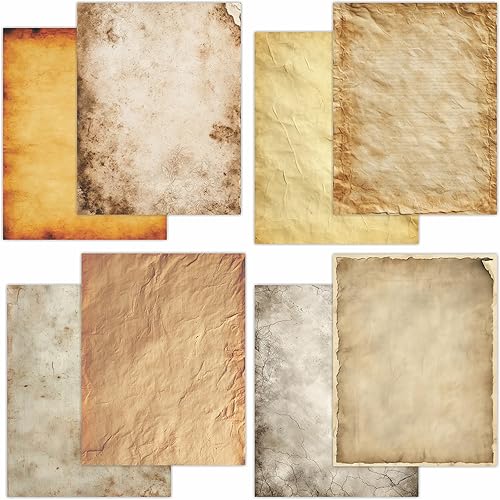 PARTH IMPEX 56 hojas de papel de escritura vintage de 8.5 x 11 pulgadas, papel de impresión de papel de papel de papel de papel de papel de