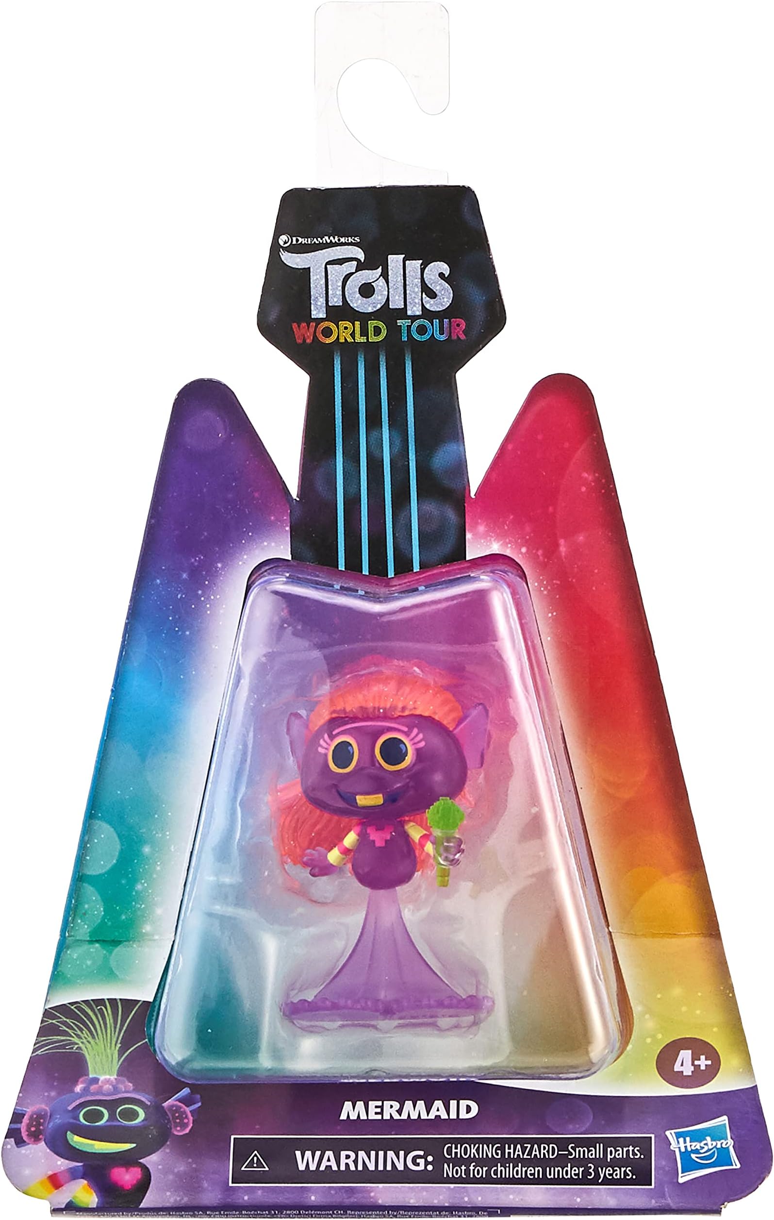 DREAMWORKS TROLLS World Tour Miniature Toy Figure with Musical Instrument Accessory - Mermaid