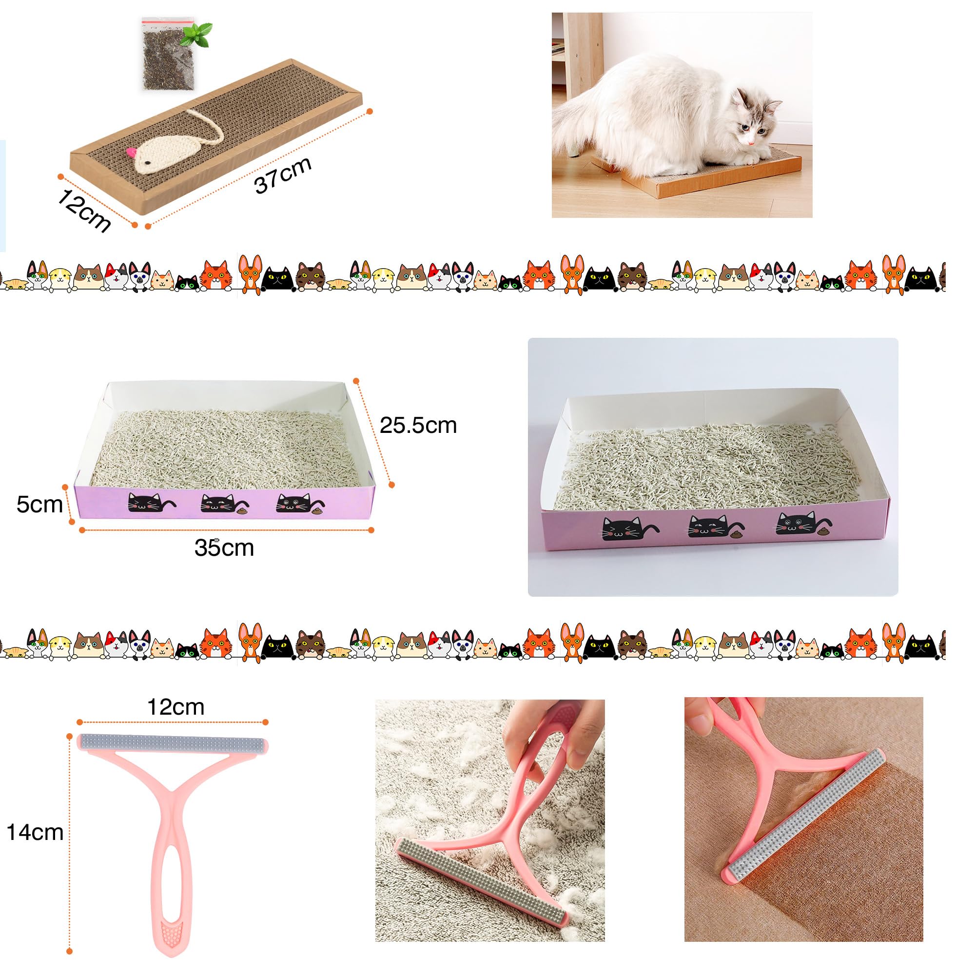 Kit de iniciación de gatitos de alta calidad de 36 piezas para gatos de interior, juego completo de artículos esenciales para gatos con caja de arena de acero inoxidable, bolsa de transporte, cama