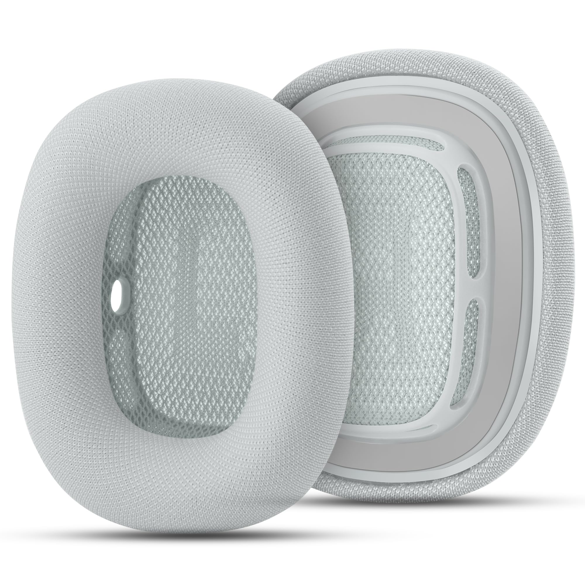 Replacement Ear Cushions for Apple AirPods Max 1 &amp; 2 Upgraded Memory Foam Pads with Durable Fabric,Sound Insulation and Noise Reduction,Strong Magnetic Fit,Sweat-Resistant, Breathable Comfor(Silver)