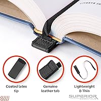 Vista 5 de Superior Essentials Marcapáginas magnético de cuero auténtico, marcapáginas bíblicas de cinta larga para amantes de los libros, amplifica tu amor