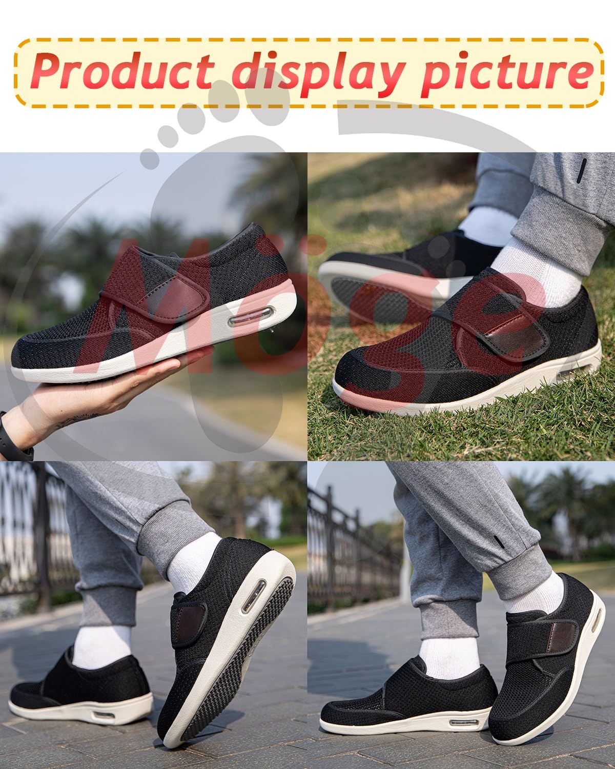 Zapatillas pie Diabetico Hombre Verano Zapatillas ortopédicas para Hombre Mocasines sin Cordones para Hombre Deporte para Senderismo al Aire Libre para Hombre