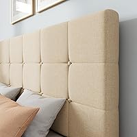 Vista 68 de WEEWAY Base de cama de plataforma de tamaño matrimonial con 4 cajones de almacenamiento, cabecera capitonada con botones de costura de diamante