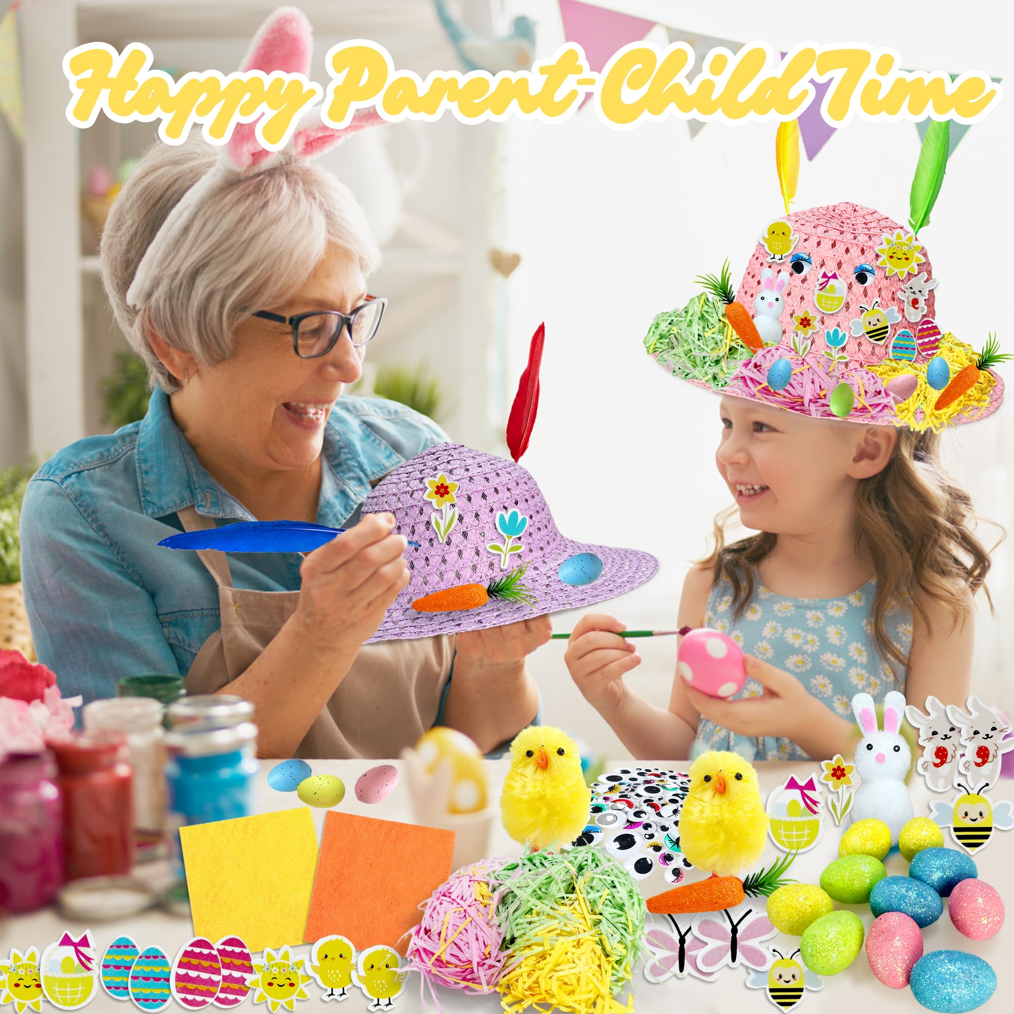 Wdhugt Kit d'Artisanat Bricolage de Pâques pour Enfants Oeufs Chapeaux Fournitures de Fête en Tissu Rose pour Fabriquer Chapeau de Lapin Rose Wdhugt Kit d'Artisanat Bricolage de Pâques pour Enfants Oeufs Chapeaux Fournitures de Fête en Tissu Rose pour Fabriquer Chapeau de Lapin Rose