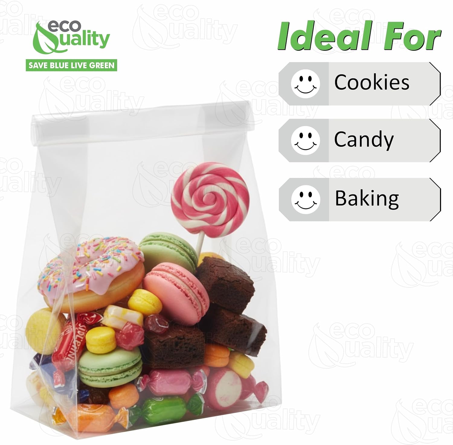 8x4x18 Clear Food Grade Durable Transparent Poly Bags - Clear Storage Bags - Great for Cooking, Baking, Candy, Cookies and Pastries (1000)