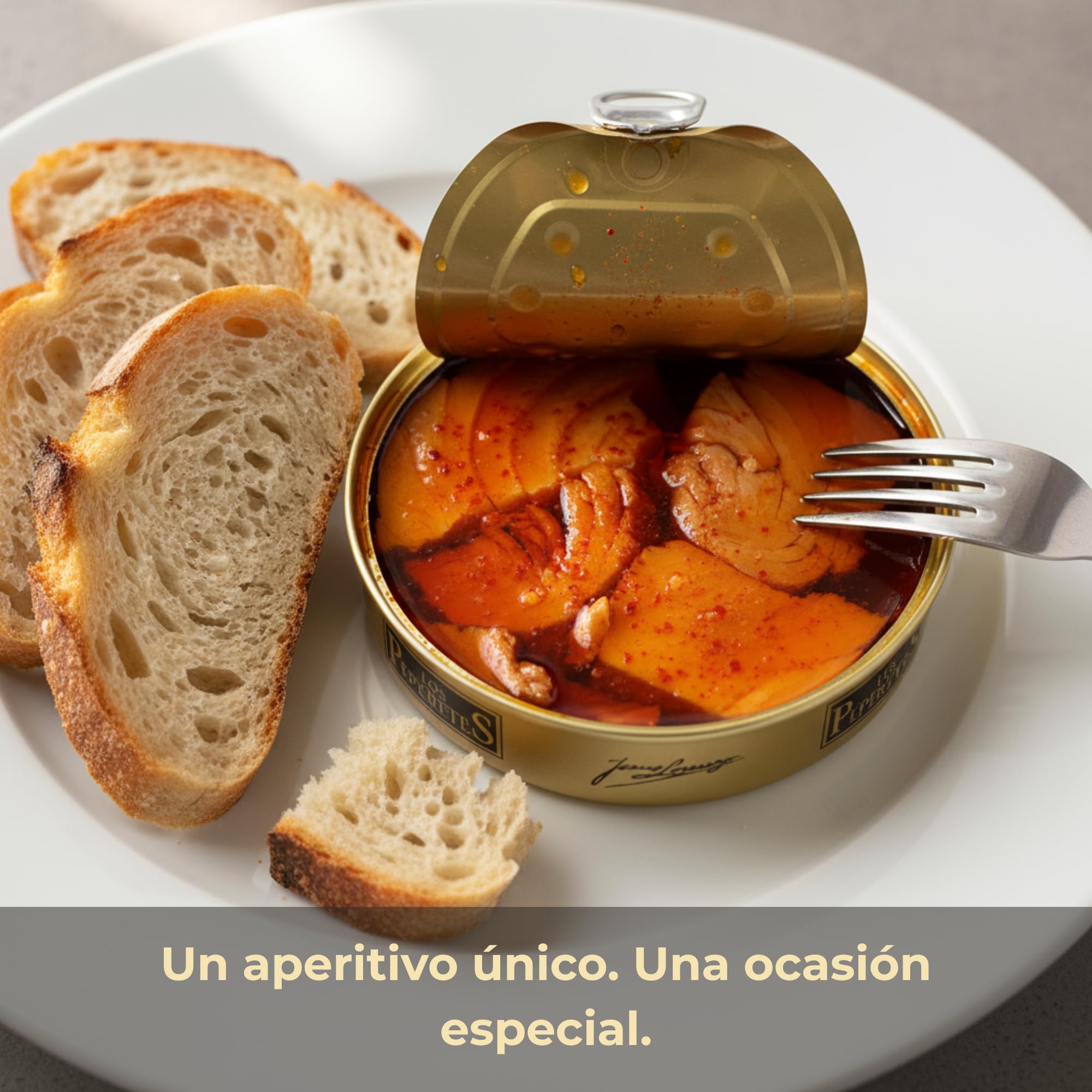 LOS PEPERETES Bonito en Escabeche 120 g | Galicische Gourmet-Konserve | Atlantischer Bonito in Escabeche-Sauce | Handwerkliche Herstellung | Traditioneller Geschmack aus Galicien