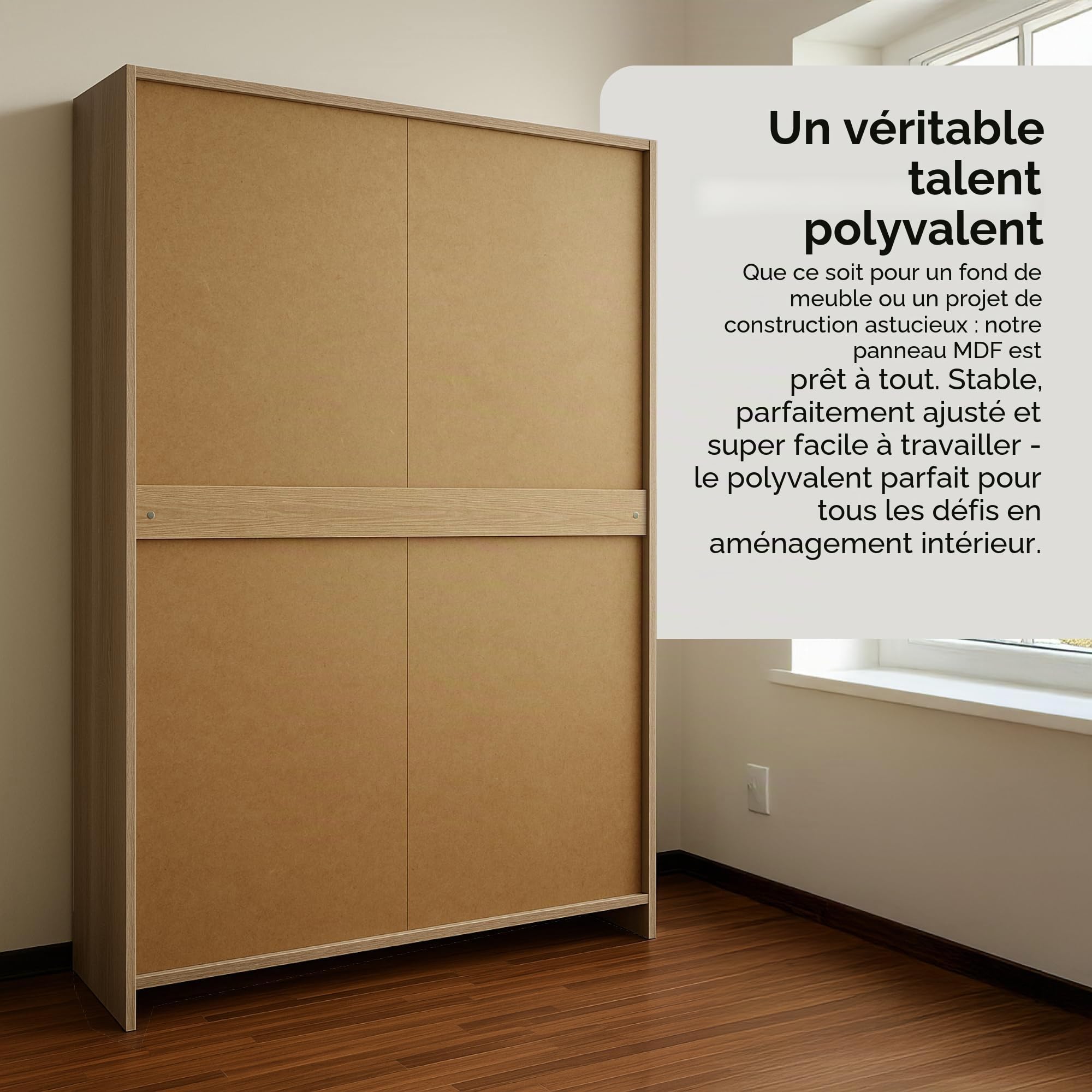 Lot de 10 panneaux MDF de 2 mm d'épaisseur - Panneaux de particules pressés pour habiller des armoires, des parois arrière et des cadres photo - Plaque en bois fin pour la construction et le bricolage