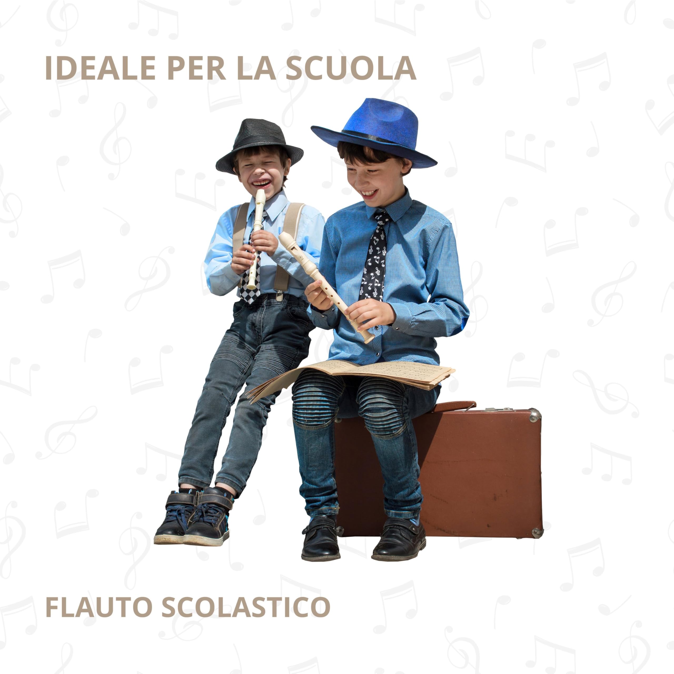 Flauto Dolce Soprano con Pulitore, Tavola delle Dita e Custodia di Colore Verde. Per Principianti e Bambini
