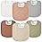 Susurration Muslin Baby Bibs 6 Pack Bandana Drool Bibs,Soft Square Adjustable Baby Drooling Bibs for Unisex Girls & Boys(Brown)
