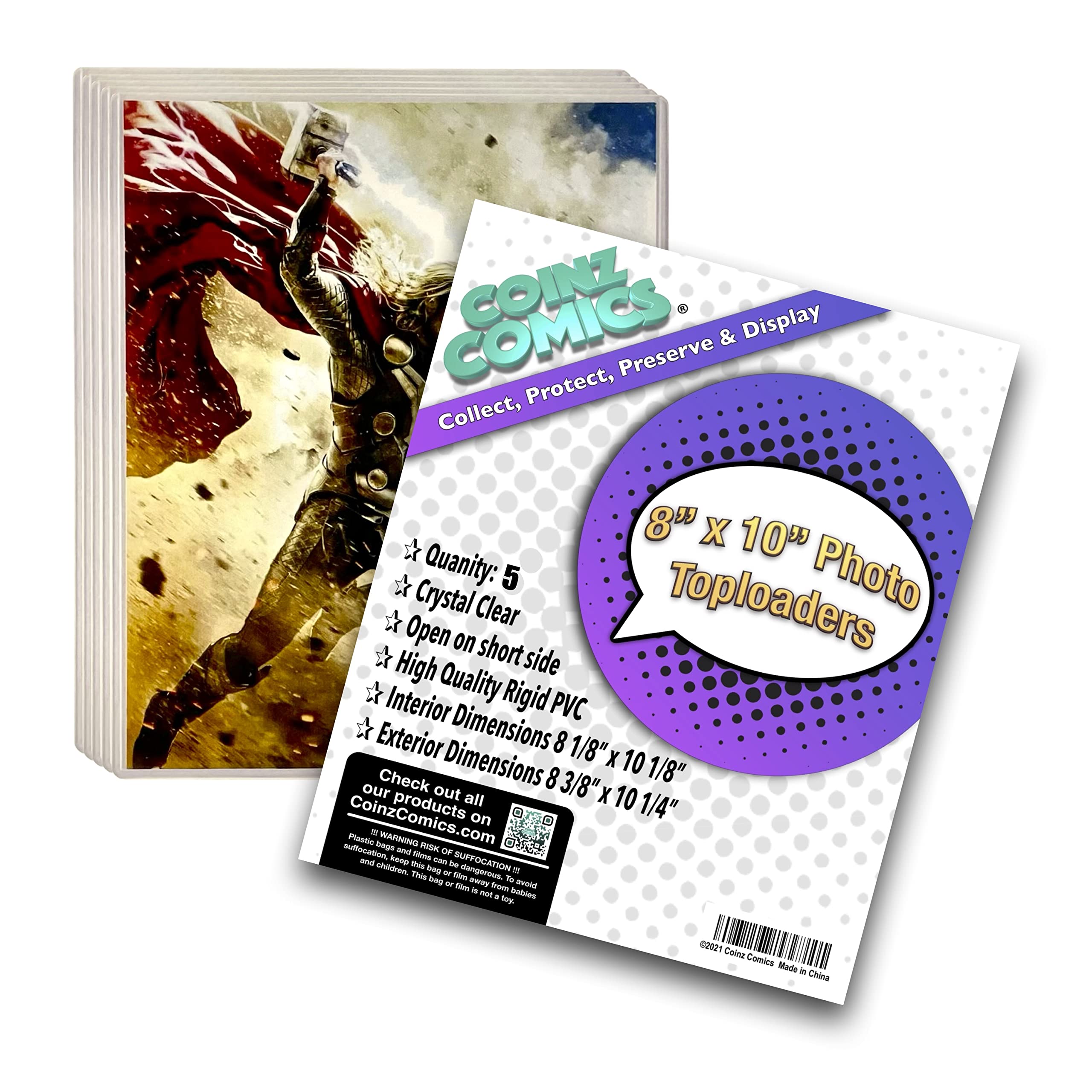 (5-Pack) 8x10 Toploader/Picture Holder/Autograph Holder, Perfect for Protecting Autograph Pictures, Photos, Prints, Arts and Documents