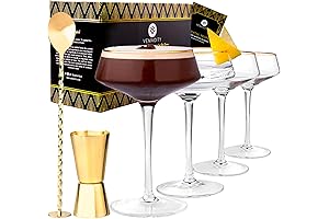VEMACITY Martini Glassware Set for the Perfect Espresso Martini