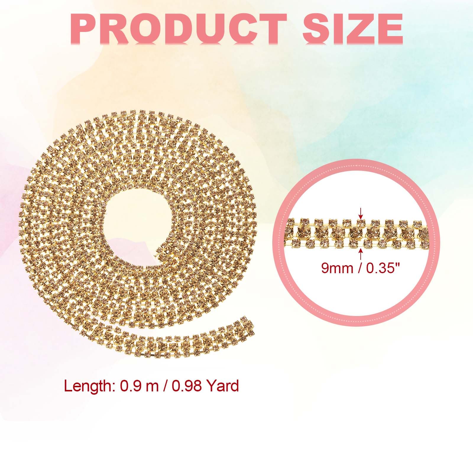 PATIKIL 1 Yard 3 Rows Crystal Rhinestone Close Chain Trim - Image 2