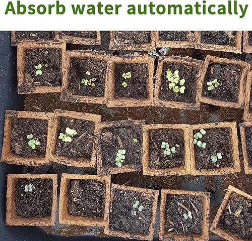 Miniatura 6 de SYITCUN Bandeja de inicio de semillas de 480 células, paquete de 40 unidades para plantar semillas, macetas de turba biodegradables, kit de