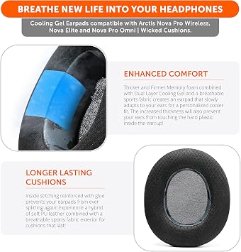 WC Mod Kit V2 Nova Pro Wireless, Pro Omni & Elite - ジェル イヤーパッド & ヘッドバンド