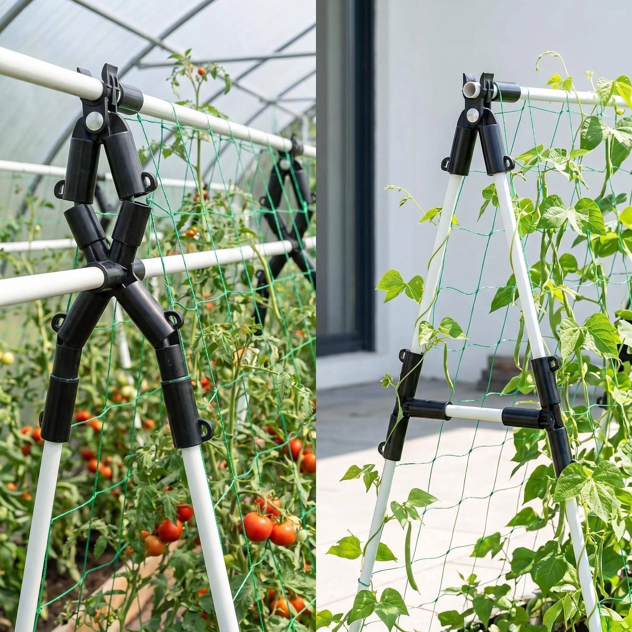 12 clips ajustables de enrejado de jardín A-pe conectores de plástico para plantas trepadoras soportes de soporte de invernadero, conectores de estante de plantas DIY (20 mm)