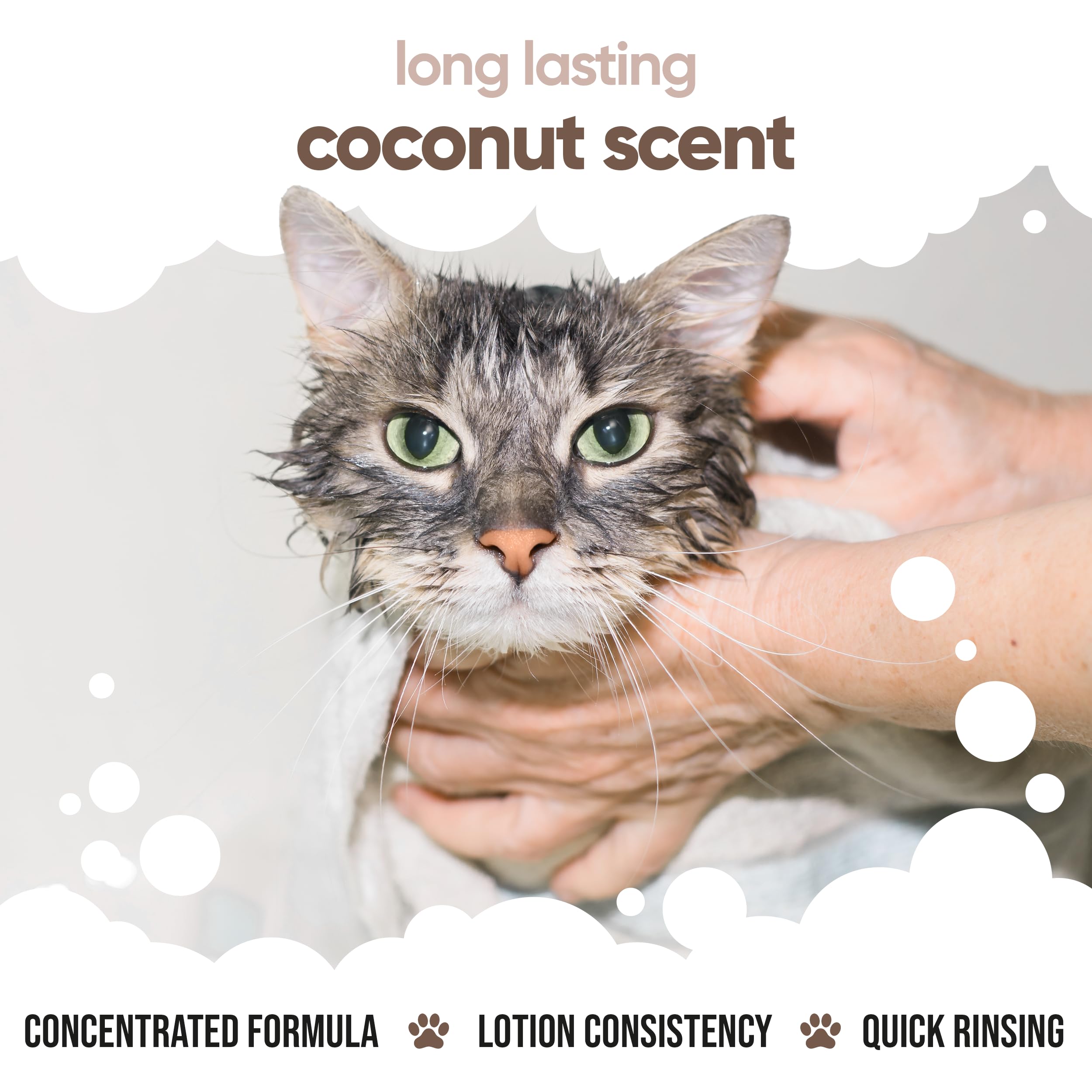 Buddycare Coconut Cat Après-shampoing pour Chat (500 ML) sans cruauté Envers Les Animaux, Produit de toilettage végétalien | pH équilibré, SLS, sulfate et sans paraben | Idéal pour Une Utilisation
