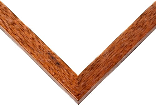 Miniatura 9 de Marco de 24 x 9 pulgadas de madera maciza de nuez y miel marrón  Ancho de moldeo de 0.75 pulgadas  Completo con plexiglás acrílico UV, respaldo de