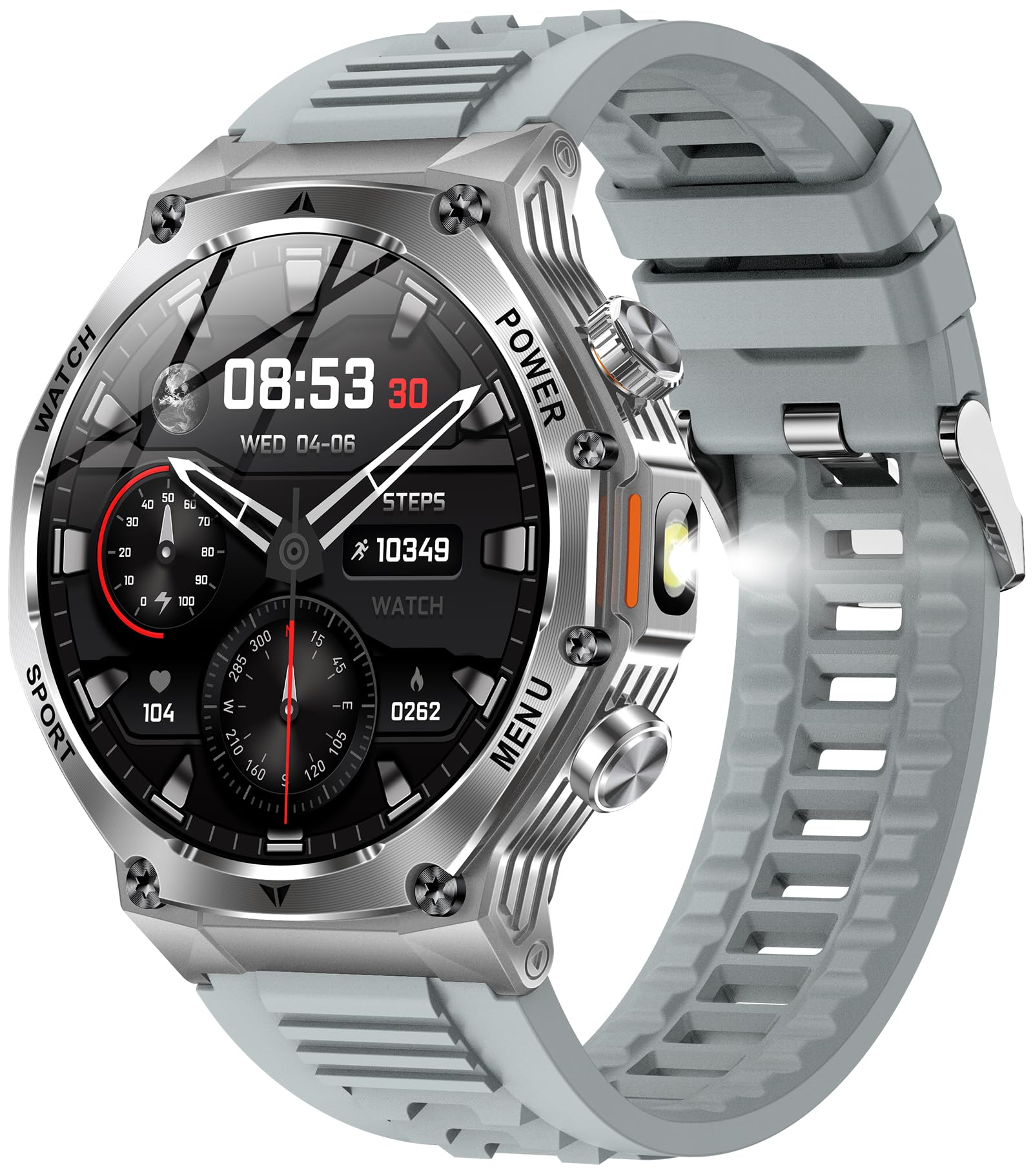 Luxury Smart Watch for Men Answer/Make Call 1.8" HD Full Touch Screen with Multiple Sports Modes Sleep Monitor Stainless Steel Activity Fitness Tracker