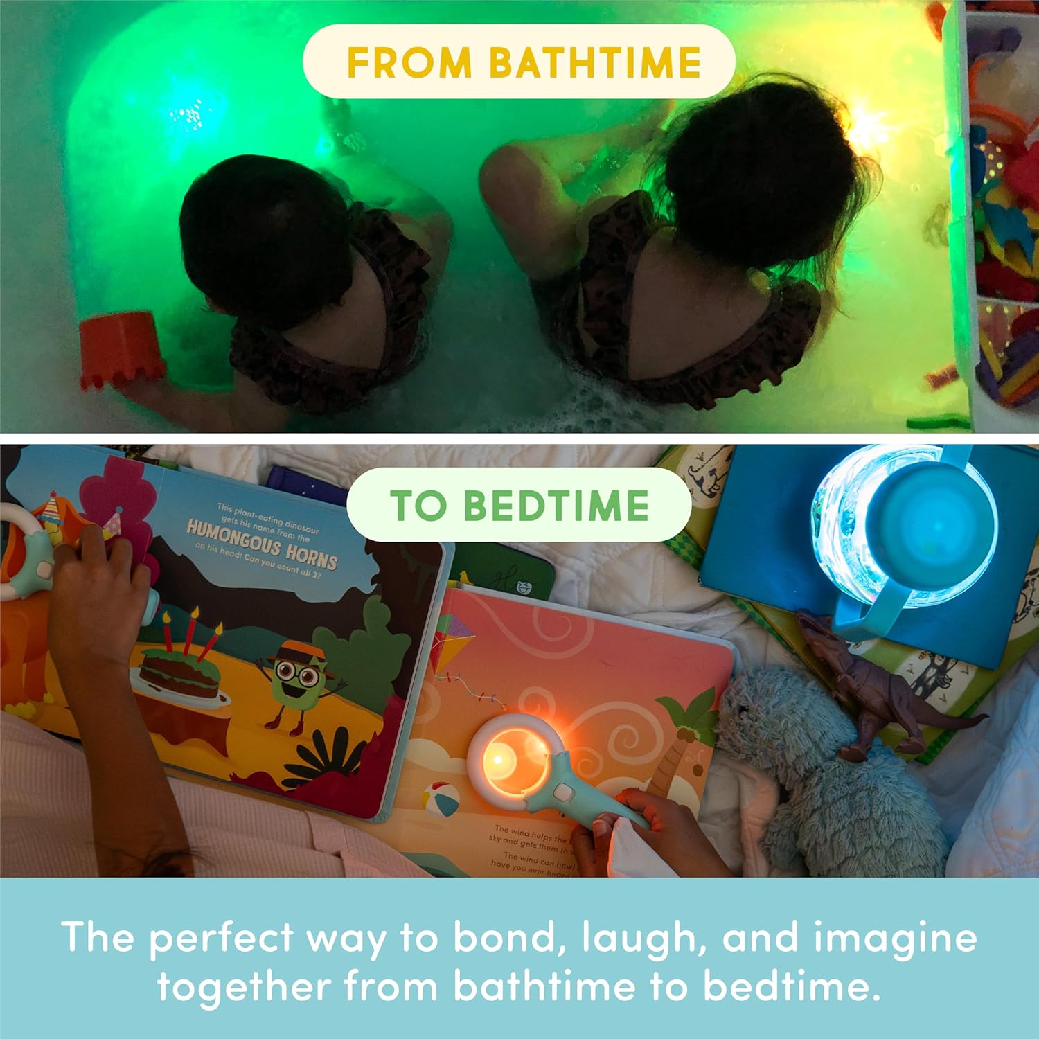Glo Pals Pippa Bath & Bedtime Bundle - Light Up Bath Toy with 1 Interactive Book, 2 Light Cubes & 1 Magic Magnifier - Toddler Bath Toys Set with Storybook Character - Educational Kids Bath Time Fun