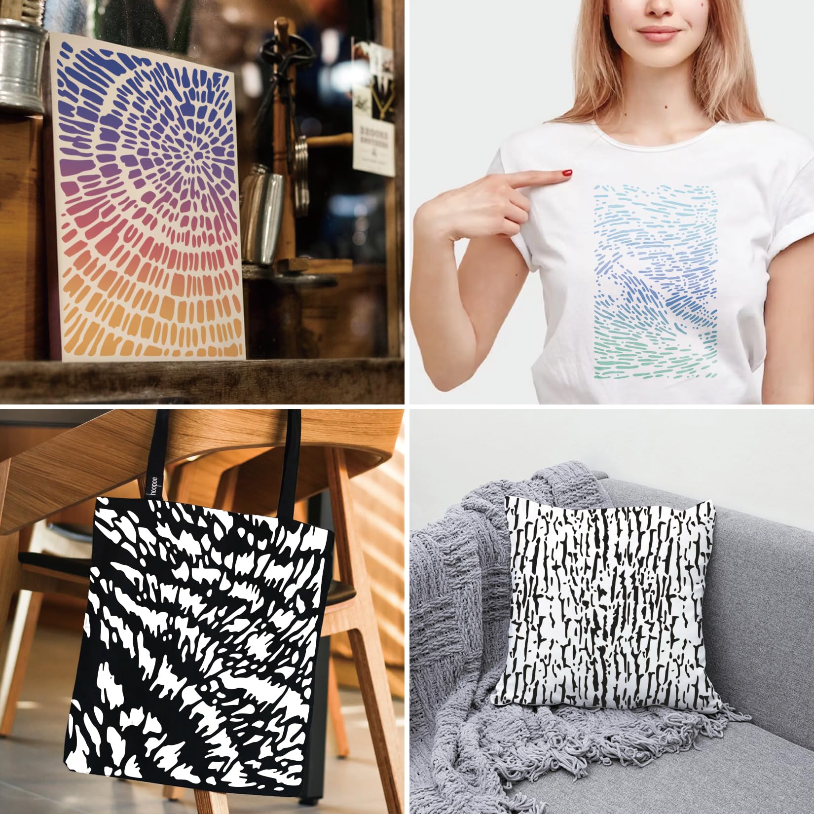 8 plantillas de ladrillo con textura geométrica abstracta para pintar vetas de madera, plantillas mixtas de mármol agrietado, pintura en aerosol, plantillas de capas para muebles, manualidades
