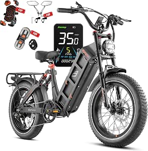 eAhora 2026 Juliet Pro 2 5400W/1200W Peak 43-34Mph Dual Motor | 60V/70Ah 48V/60Ah 200+Miles Long Range Ebike for Delivery and Commuting | 20'' Fat Tire Full Suspension Electric Bike for Adults