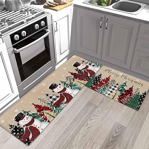 Miniatura 70 de Alfombras de cocina de Acción de Gracias, absorbentes, antideslizantes, para piso, diseño de hojas de otoño y calabaza, retro, alfombra y tapetes