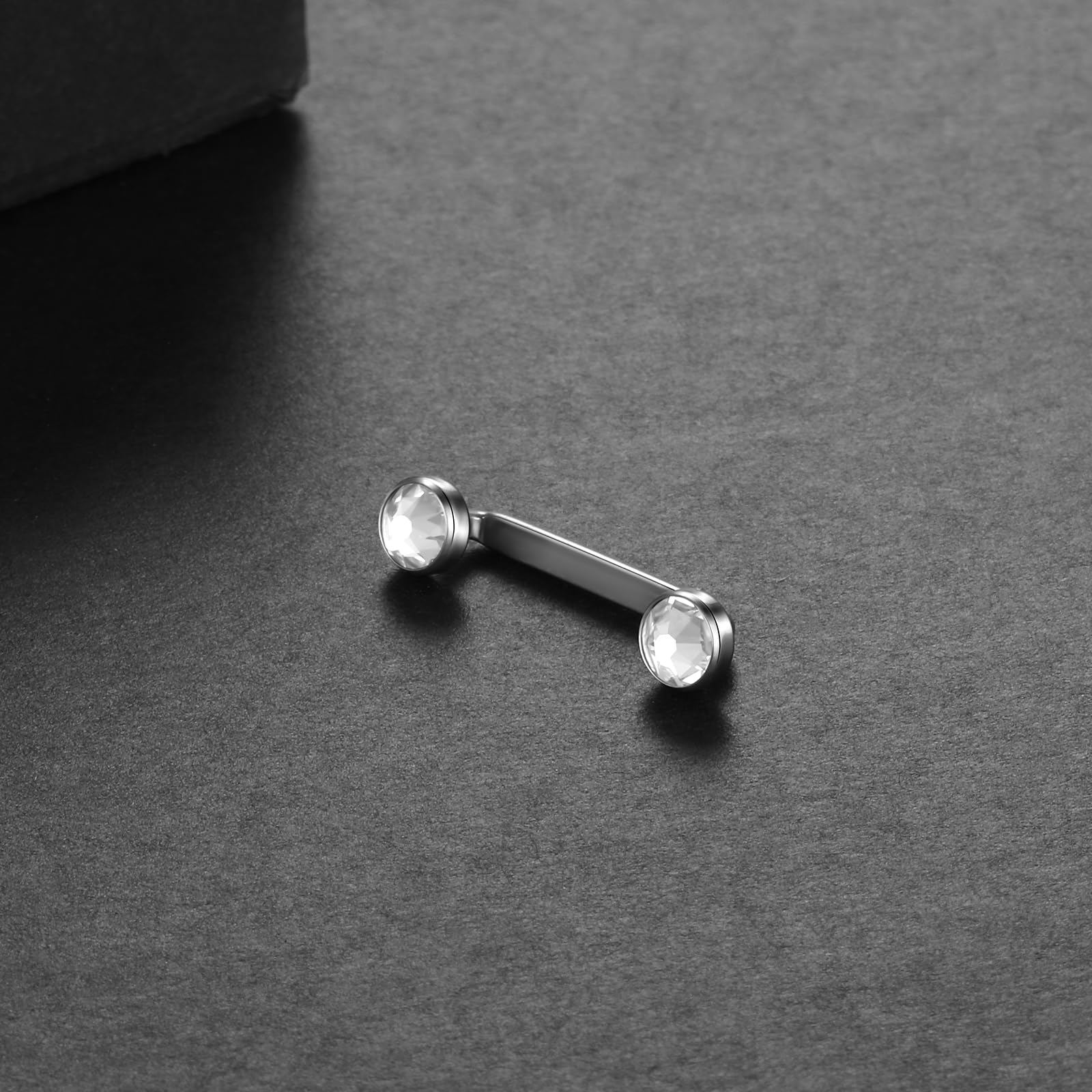 Xpircn 14G Titanium Staple Surface Piercing Barbell Internally