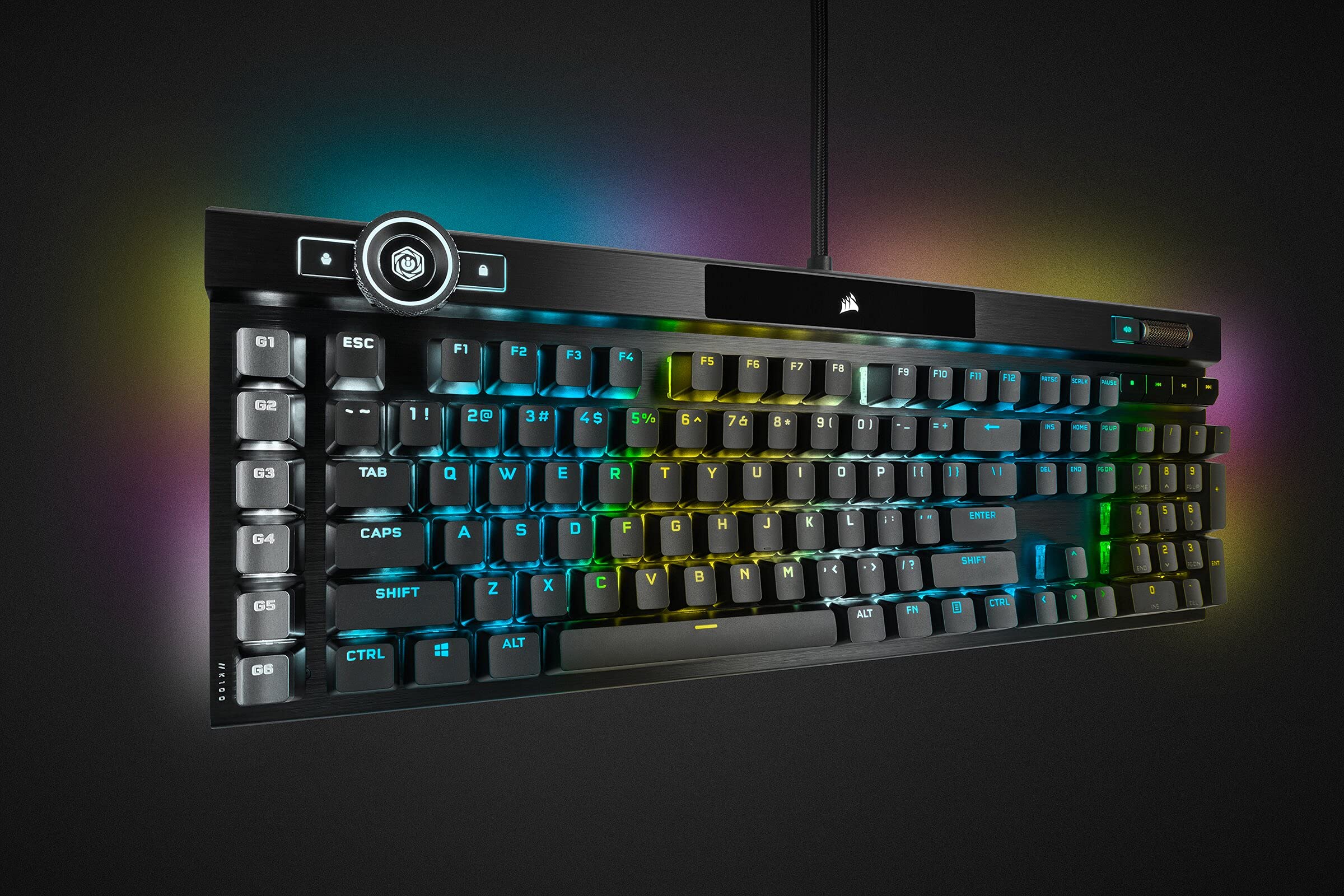 CORSAIR K100 RGB Optisch-Mechanische Gaming-Tastatur OPX Linear PBT Double-Shot QWERTZ DE Schwarz