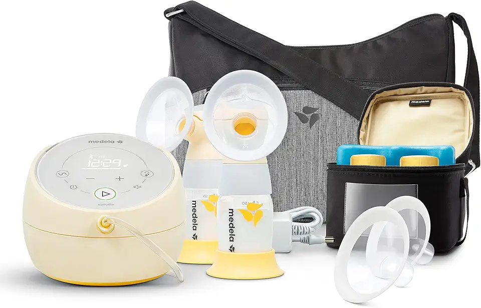 Medela Sonata Smart Breast Pump, Hospital Performance Double Electric Breastpump, Rechargeable, Flex Breast Shields, Touch Screen Display, Connects to Medela Family App