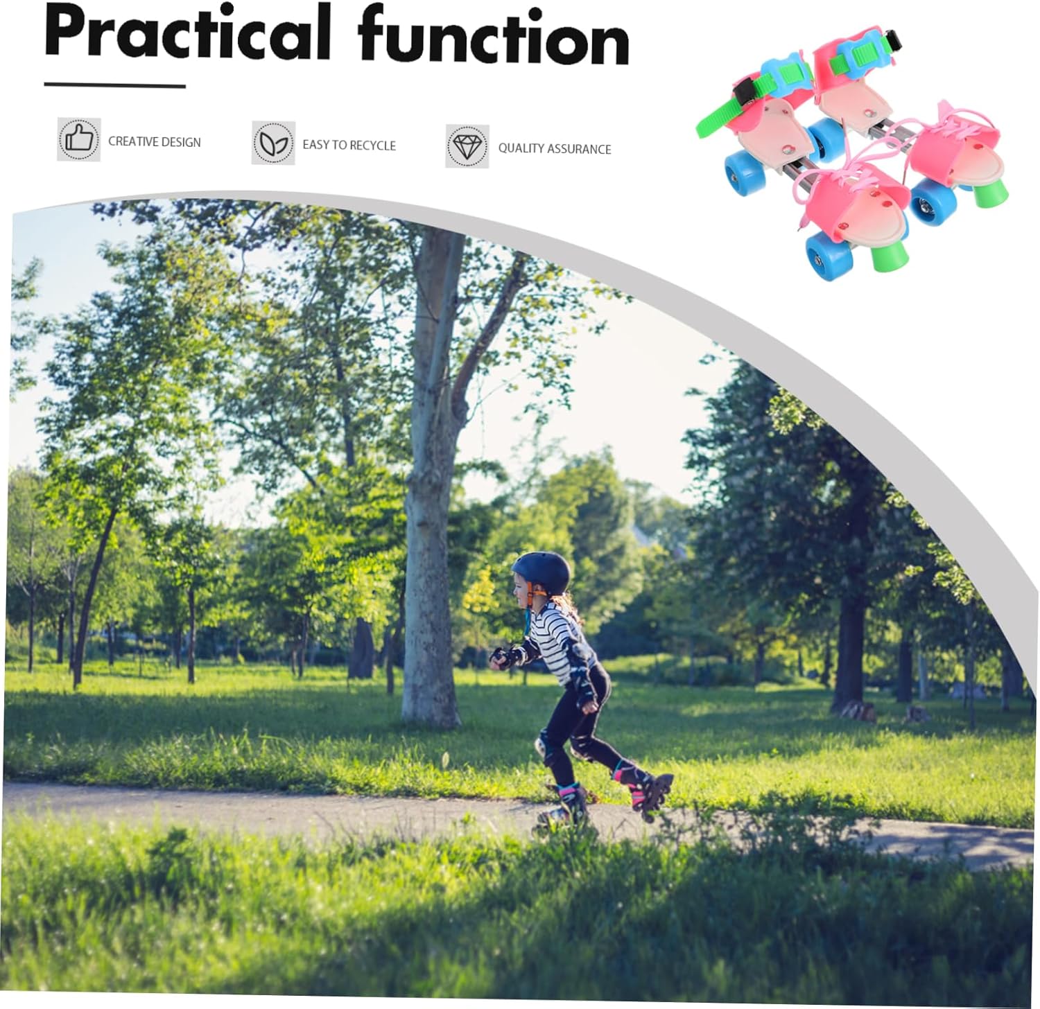 1Pair Roller Skates for Beginner Friendly Double Row Wheels for Indoor and Outdoor Recreation for Ages Growth Friendly Design with Enhanced Balance