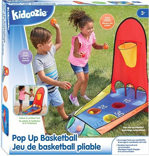 Miniatura 6 de Kidoozie Balón de baloncesto desplegable, actividad deportiva en interiores o exteriores, adecuado para niños de edad preescolar y escolar a partir