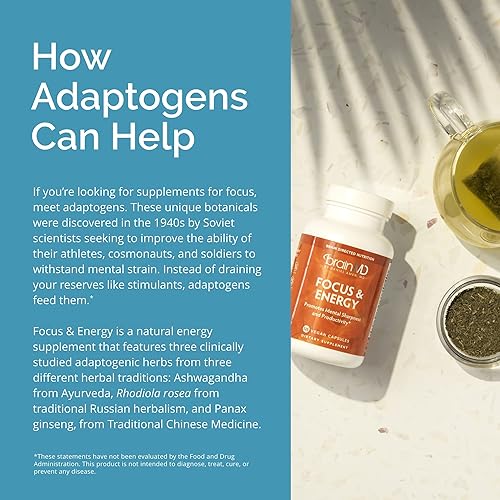 Miniatura 6 de Dr. Amen BrainMD Focus & Energy - 120 cápsulas - Refuerzo de resistencia mental, promueve la concentración y la atención, apoya una respuesta