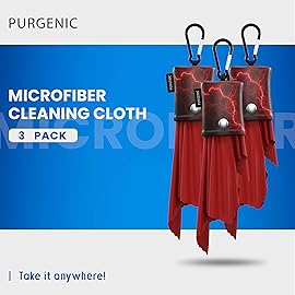 Microfiber Cloth & Glasses Wipes (3 Pack) Lens & Glasses Cleaning Cloth - Eyeglass Cleaner - Camera Lenses & Gadget Delicate Screens - Red