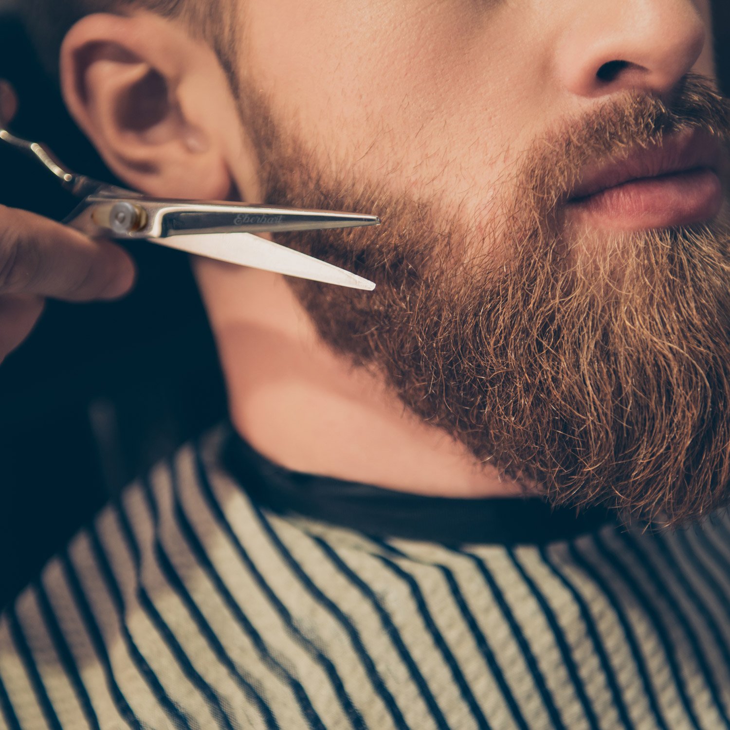 Tijeras para Barba + Estuche de Cuero Sintético – Tijeras de barbero profesional para cuidar y recortar la barba y bigote