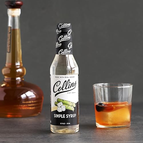 Miniatura 5 de Collins - Jarabe simple, jarabe simple clásico, sabores de agua de soda para cócteles, jarabe antiguo, 12.7 onzas, juego de 1