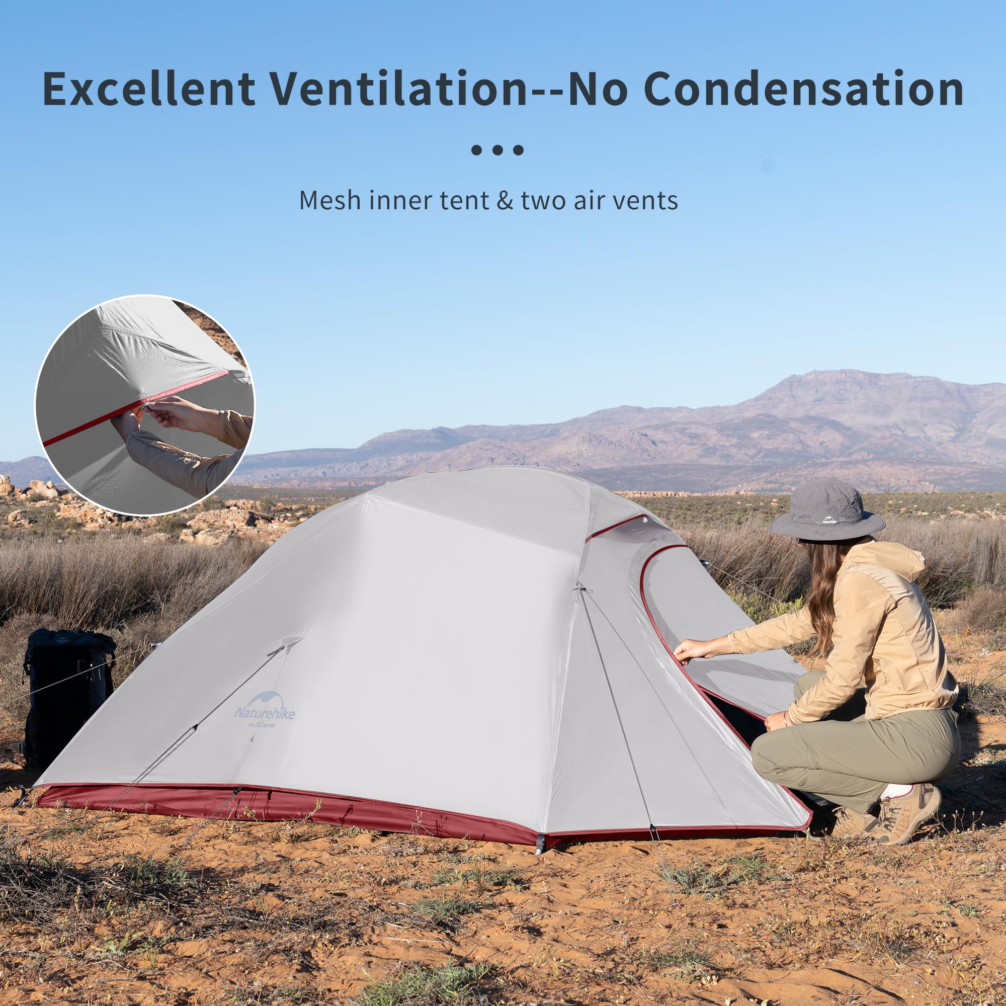 Amazon.co.jp: Naturehike Cloud-Up 3人用テント 軽量 バック