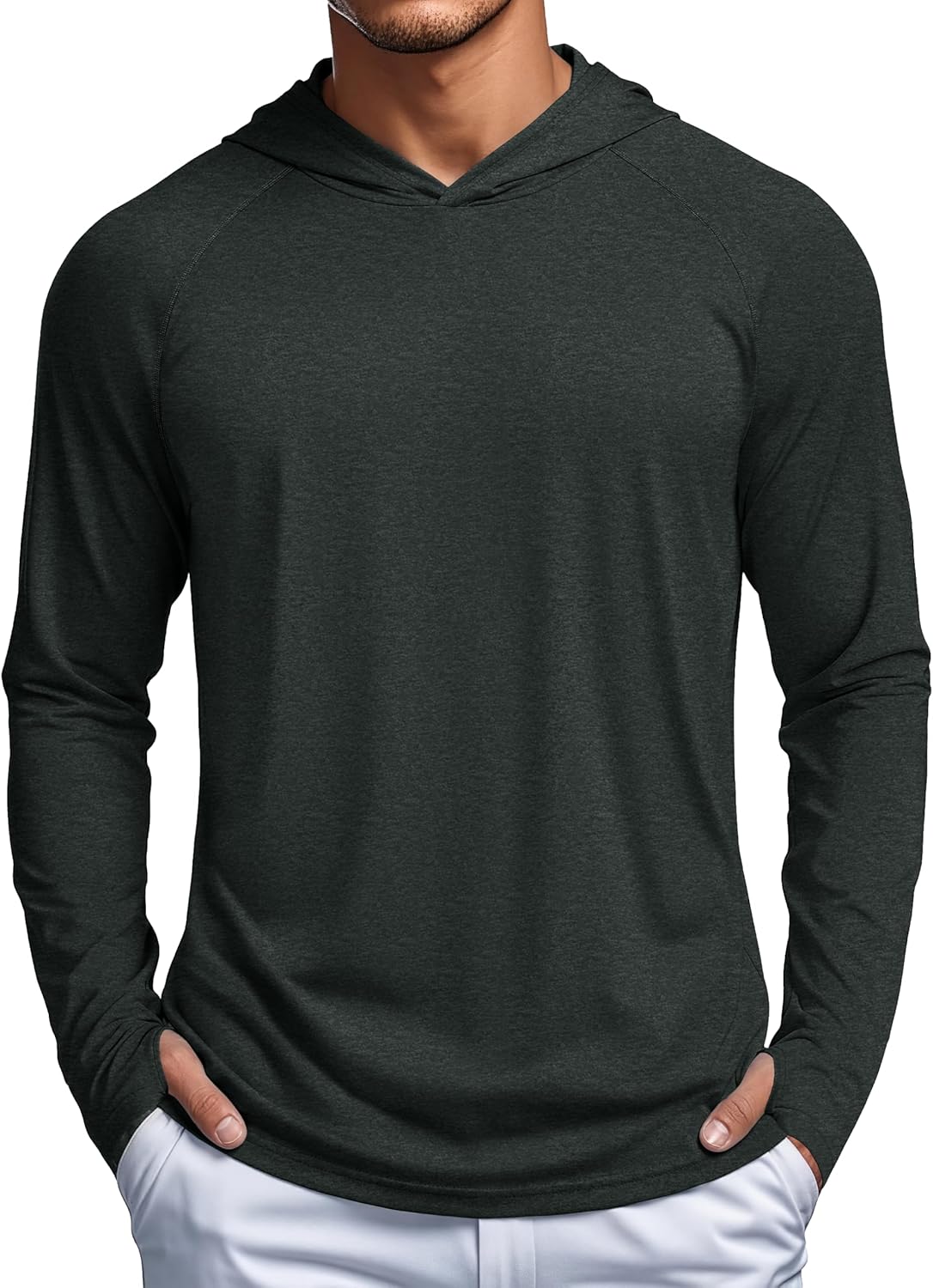 MAGCOMSEN Men's UPF 50+ Sun Shirts Long Sleeve Fishing Hoodie Shirt Lightweight Athletic Swim Running Hiking Rash Guard