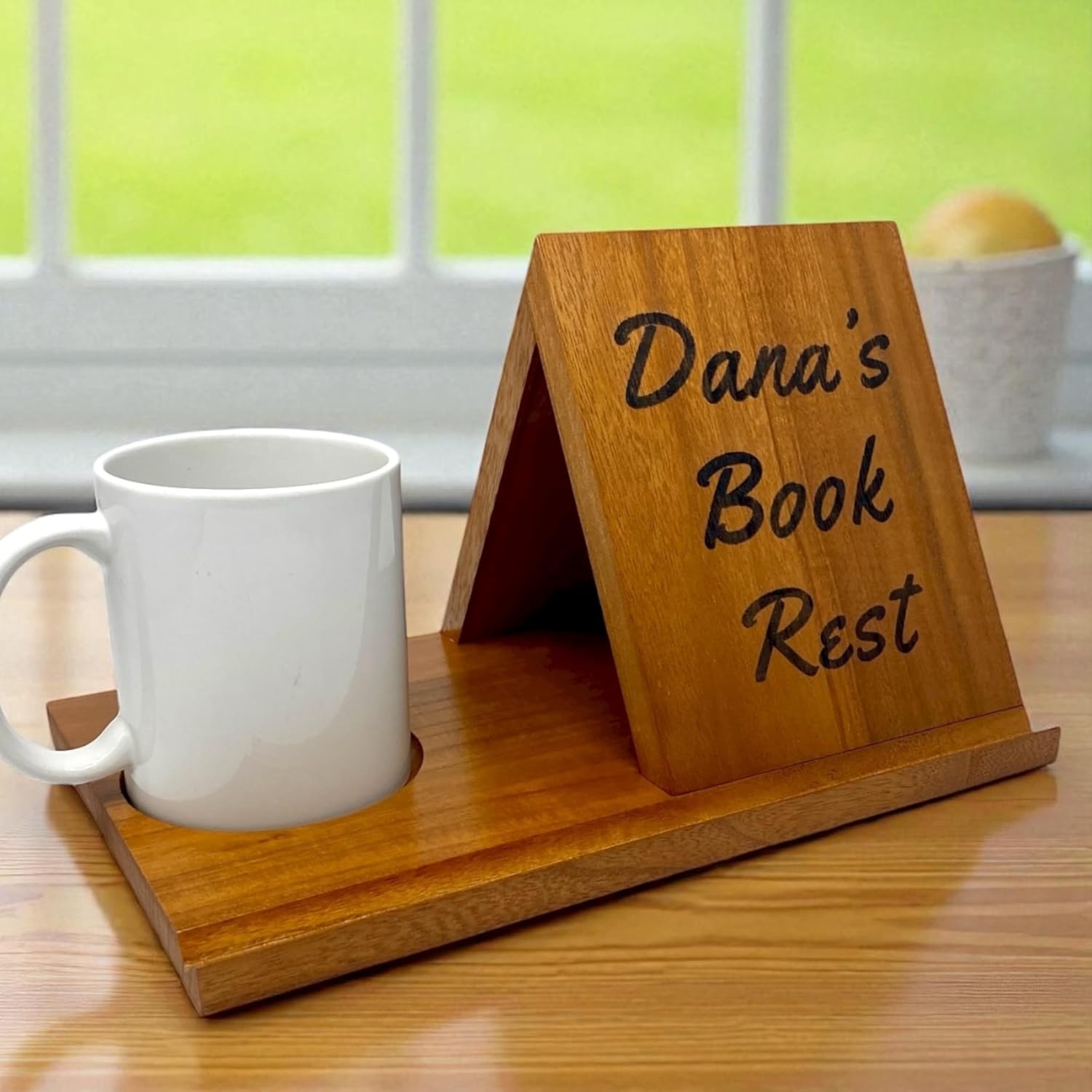 Personalized Multi-Functional Triangle Book Holder No Assebmly Required | Stylish Book Stand | Wooden Book Accessory | Perfect Gift for Book Lovers