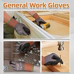 Schwer 6/12 Pairs Work Gloves Sandy Nitrile Coated LT5626, Heavy Duty Working Gloves with Grip for Men Women, Touch-Screen