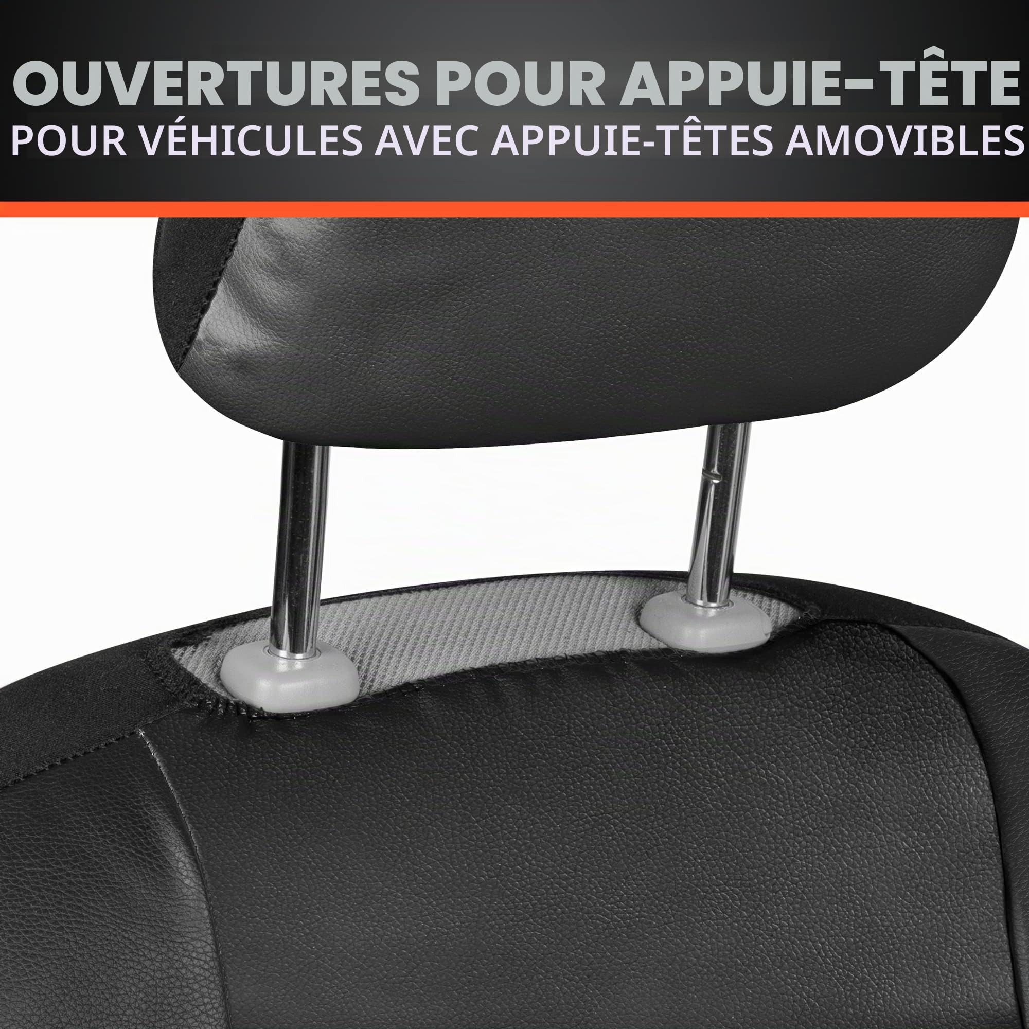 BDK Ensemble Complet de Housses de siège de Voiture en Simili Cuir Croc, Noir, Ajustement Universel, Compatible avec airbag, Housses intérieures Avant et arrière pour Voitures, camions, camionnettes