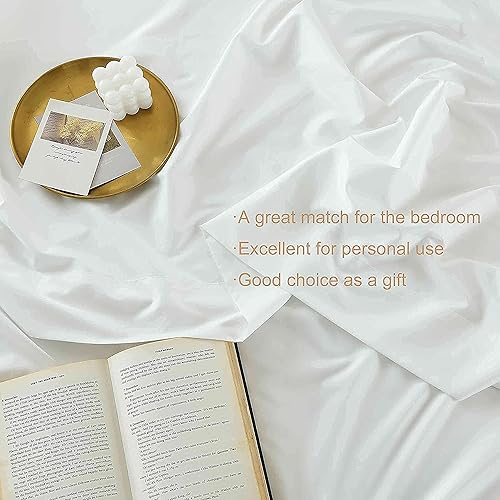 Miniatura 4 de Juego de sábanas de algodón natural de 4 piezas tamaño Queen color morado de lujo de calidad suave bolsillo y ropa de cama de 16 pulgadas de