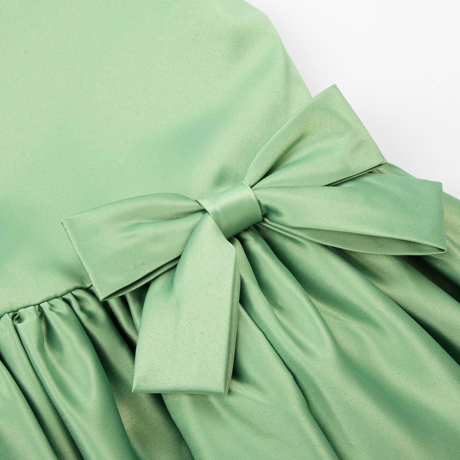 Uhnice Robe de Demoiselle d'honneur en Satin sans Manches avec nœud Amovible pour Mariage, Anniversaire