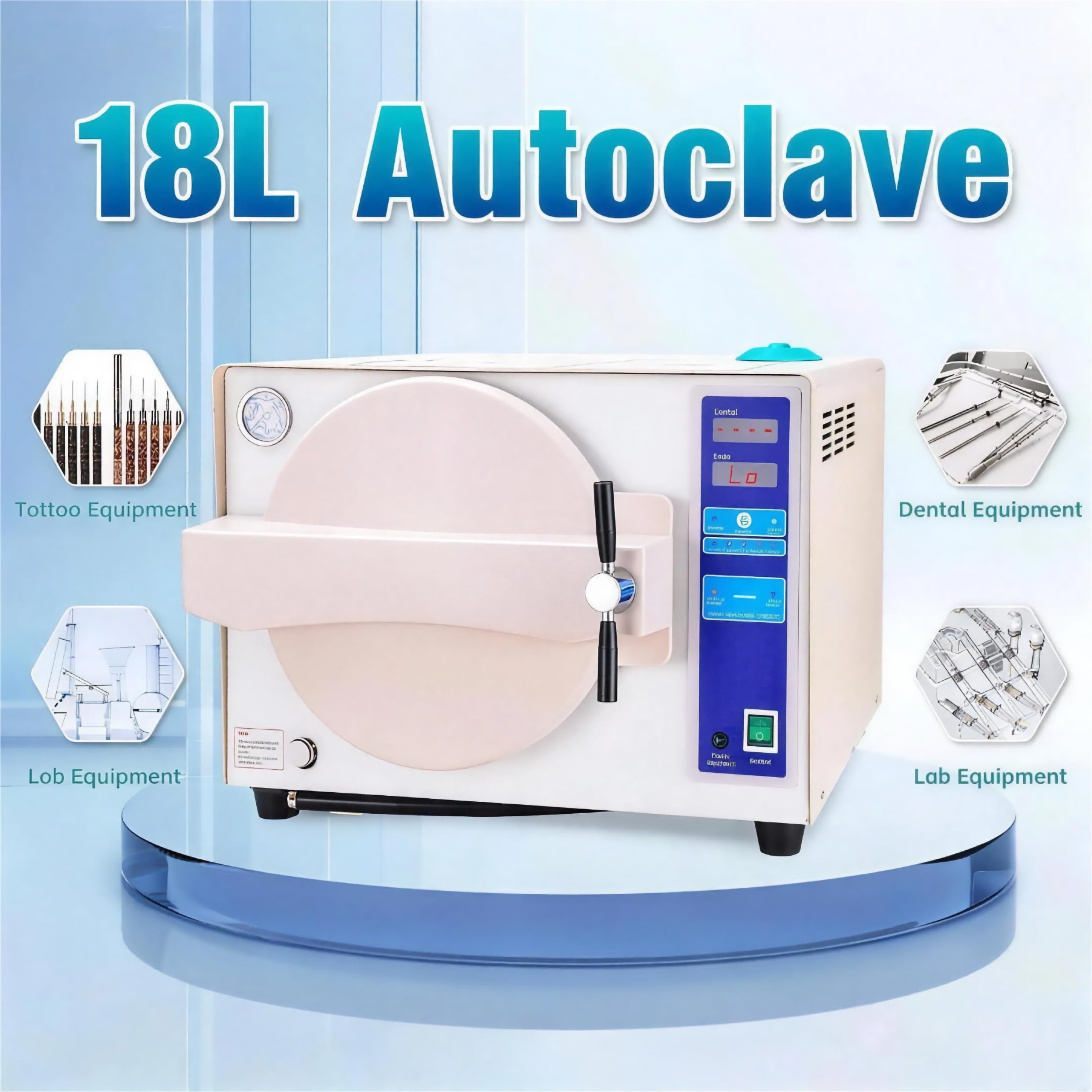 Autoclave de laboratorio de 18L TR250C con el tanque de almacenamiento de agua de la función de secado