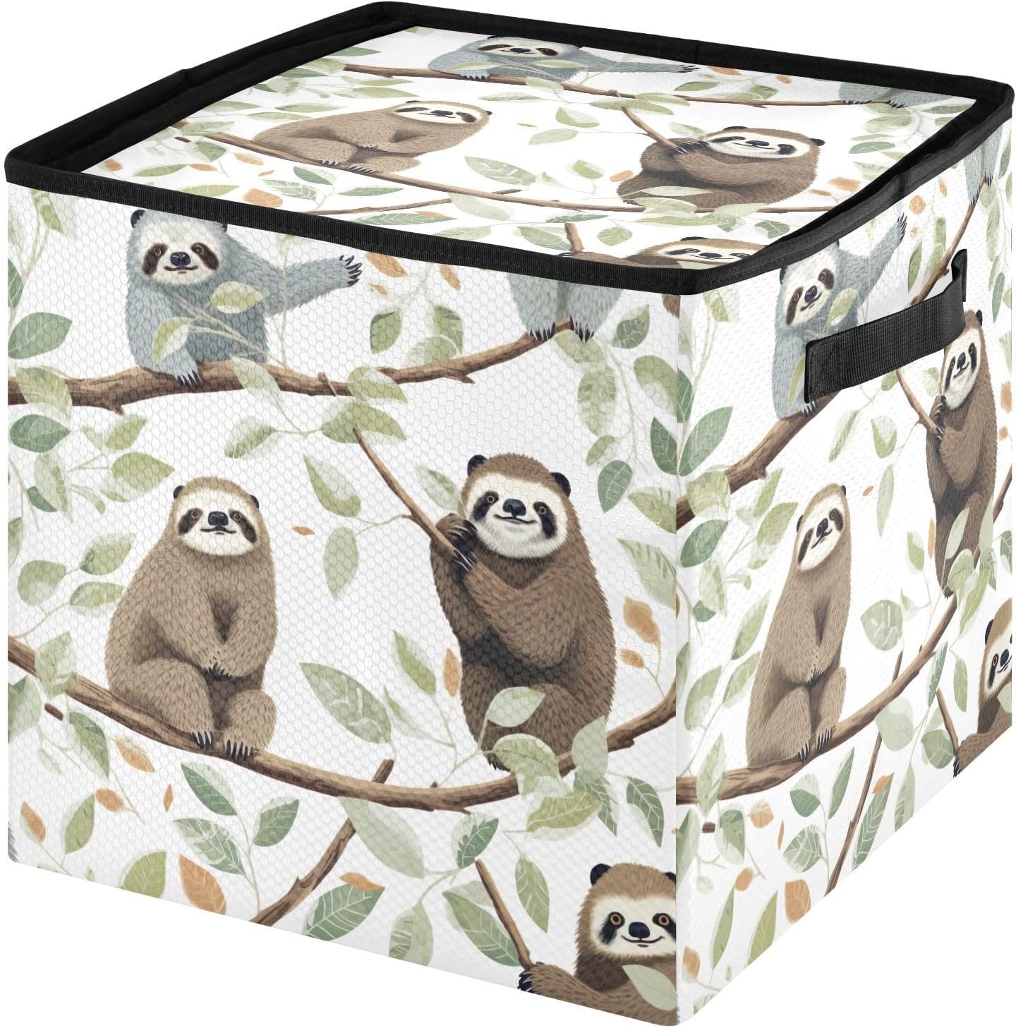 Cute Sloths 13 Inch Christmas Ornament Storage Box with Lid - Holiday Decor Storage Containers, Stores 64 Ornaments, 3 Inch Cube Compartments